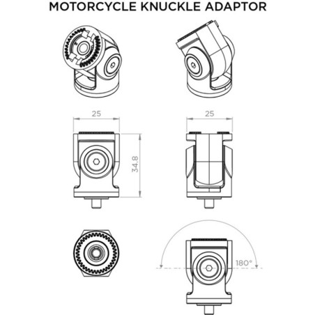 ADAPTADOR QUAD LOCK MOTORCYCLE KNUCKLE