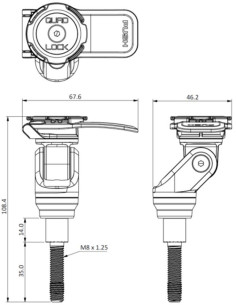 SOPORTE QUAD LOCK MOTORCYCLE HANDLEBAR CLAMP MOUNT 2
