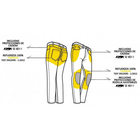 PANTALON VAQUERO PMJ CAFE RACE BLUE