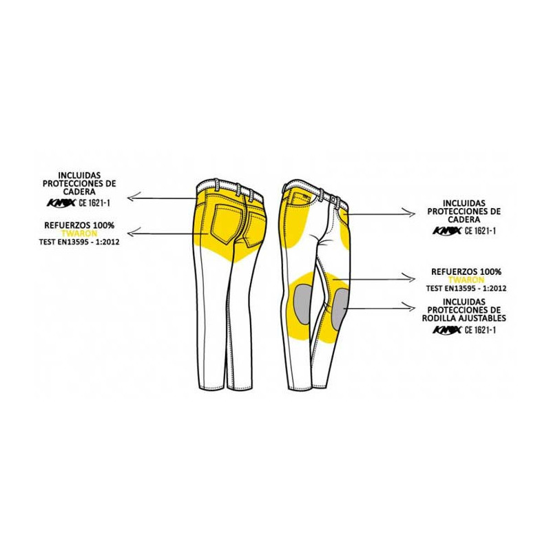 PANTALON VAQUERO PMJ CAFE RACE BLACK