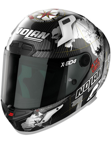 CASCO NOLAN X-804 RS CARBON C  CHECA WHITE 024