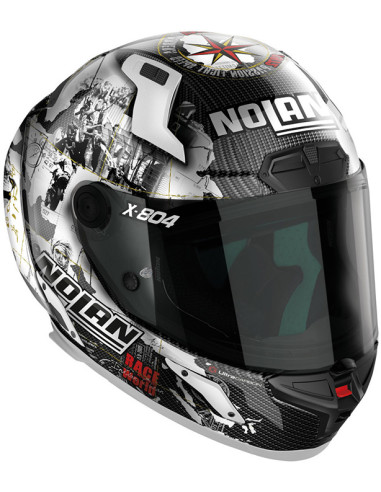 CASCO NOLAN X-804 RS CARBON C  CHECA WHITE 024
