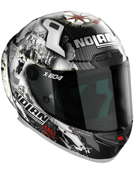 CASCO NOLAN X-804 RS CARBON C  CHECA WHITE 024