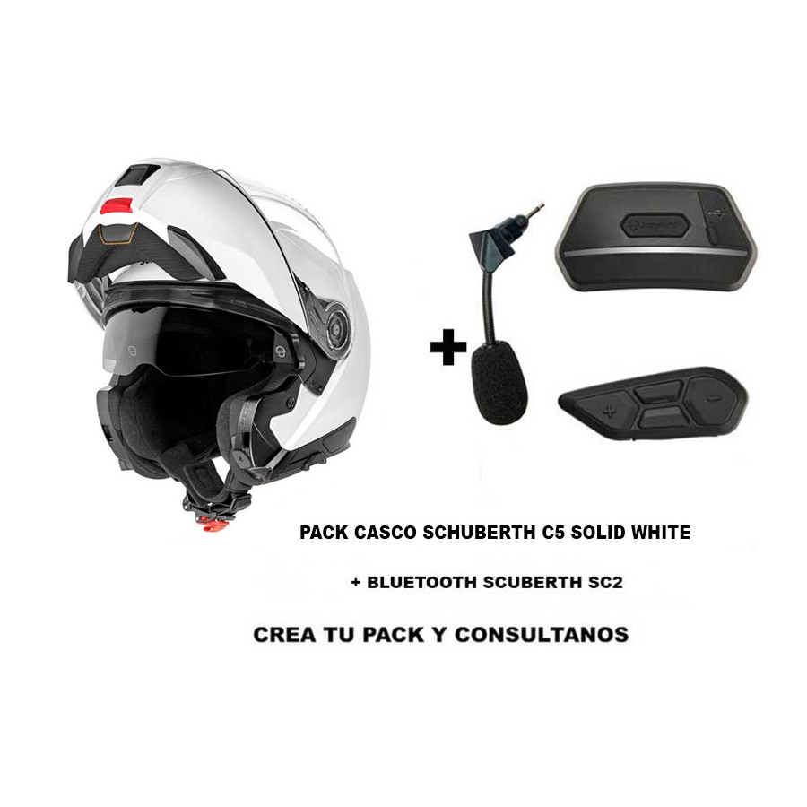 PACK CASCO SCHUBERTH C5 WHITE   BLUETOOTH SC2