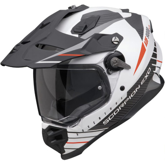 Casco Scorpion ADF-9000 Air Feat Matt White Red