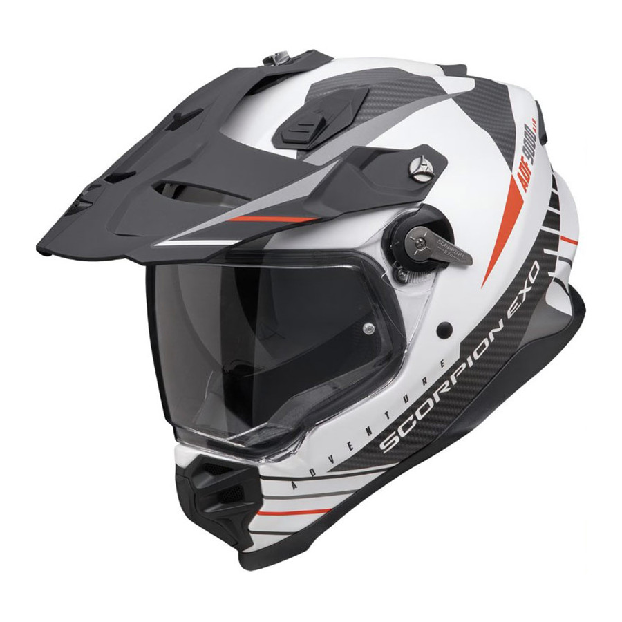 Casco Scorpion ADF-9000 Air Feat Matt White Red