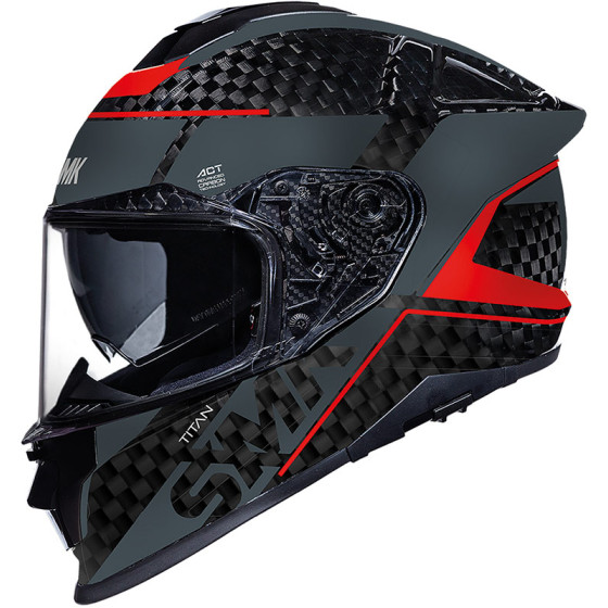 Casco SMK Titan Carbon Black Grey Red GL263