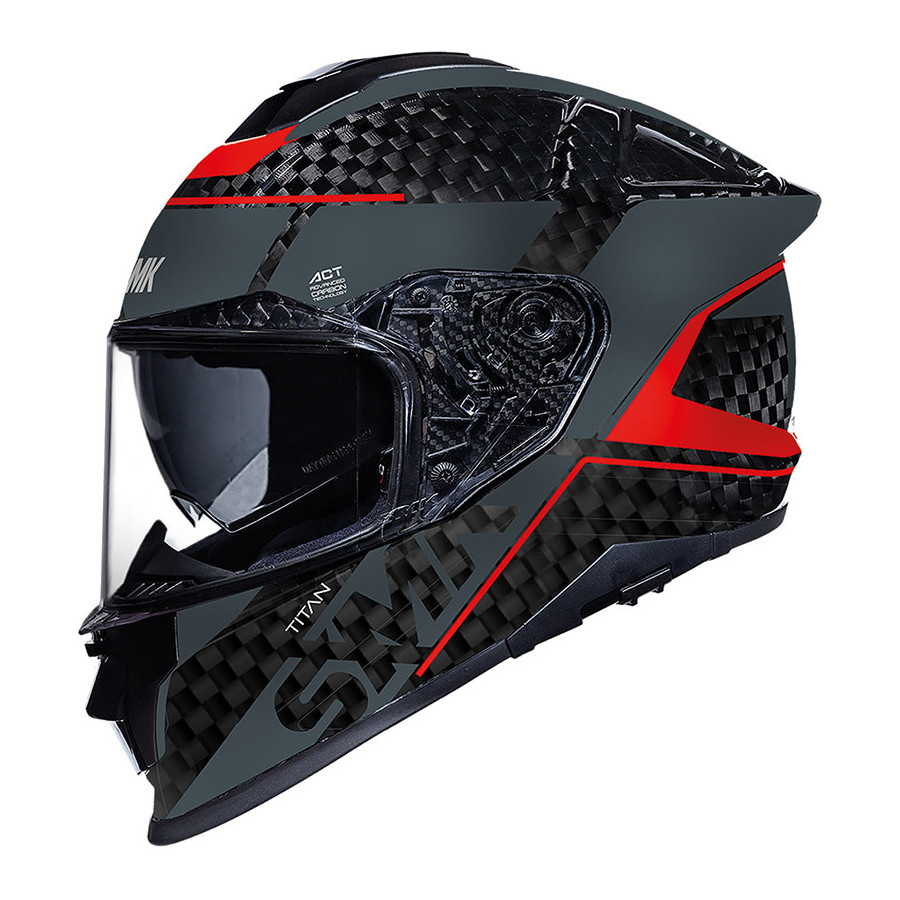 Casco SMK Titan Carbon Black Grey Red GL263