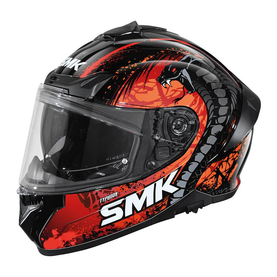 Casco SMK Typhoon Reptile Black Red GL273