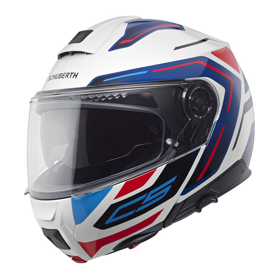 Casco Schuberth C5 Omega White Blue Red