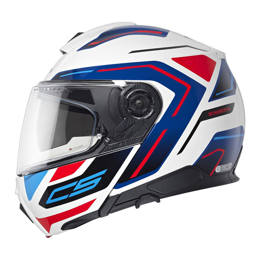 Casco Schuberth C5 Omega White Blue Red