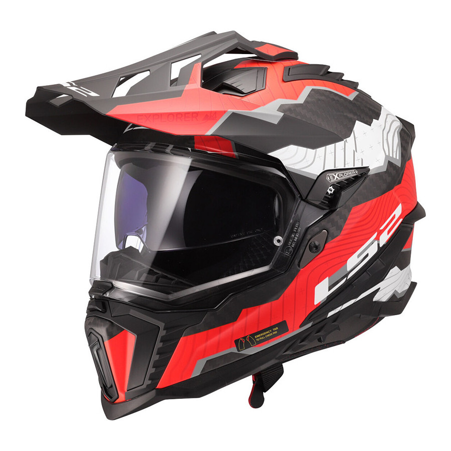 Casco LS2 MX701 Trick Carbon White Red