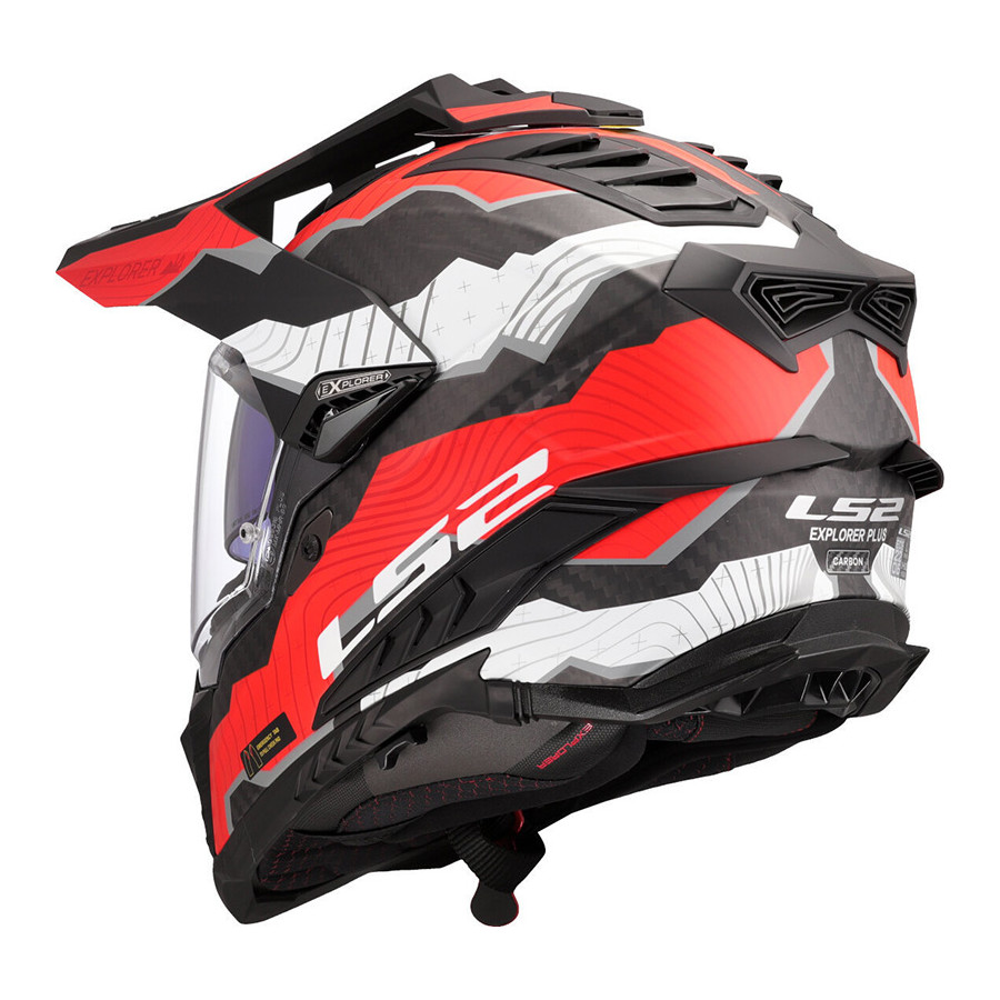 Casco LS2 MX701 Trick Carbon White Red