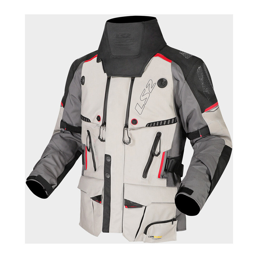 Chaqueta LS2 Apollo Man Grey Black Red