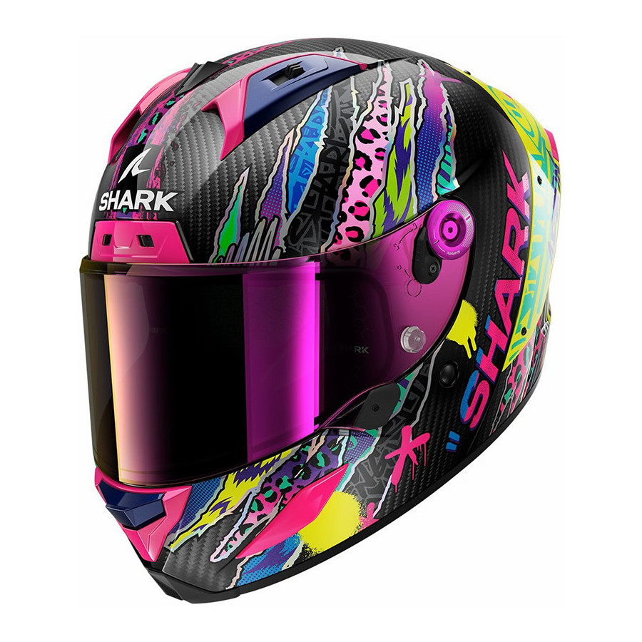 Casco Shark Aeron Fawn Carbon Violet Yellow DVY