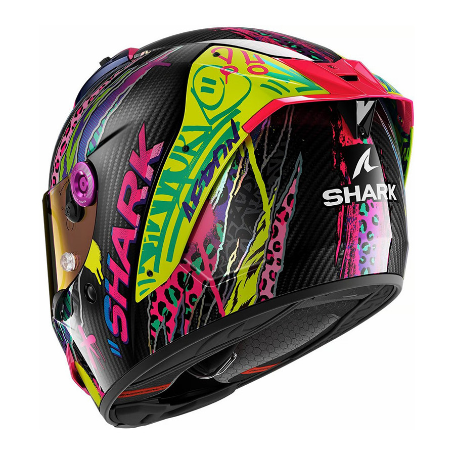 Casco Shark Aeron Fawn Carbon Violet Yellow DVY