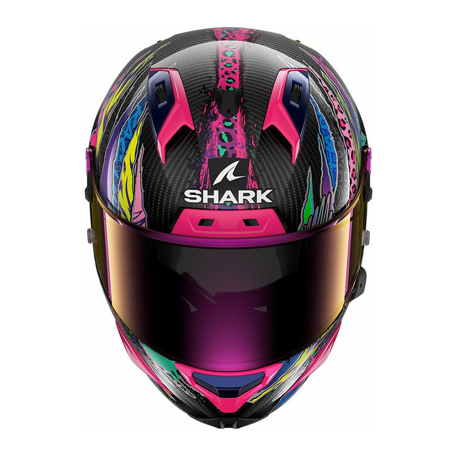 Casco Shark Aeron Fawn Carbon Violet Yellow DVY