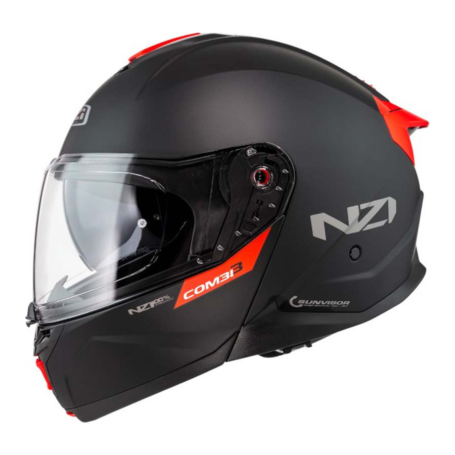Casco NZI Combi 3 Duo Solid Nouveau Black Red