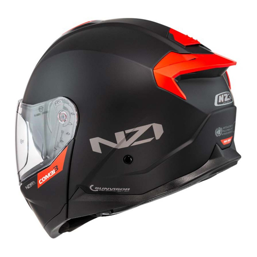Casco NZI Combi 3 Duo Solid Nouveau Black Red