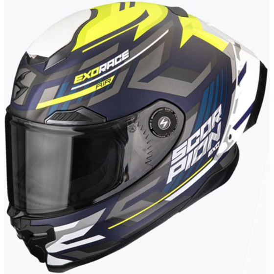 Casco Scorpion EXO-Race Air Kobra Blue Matt Yellow