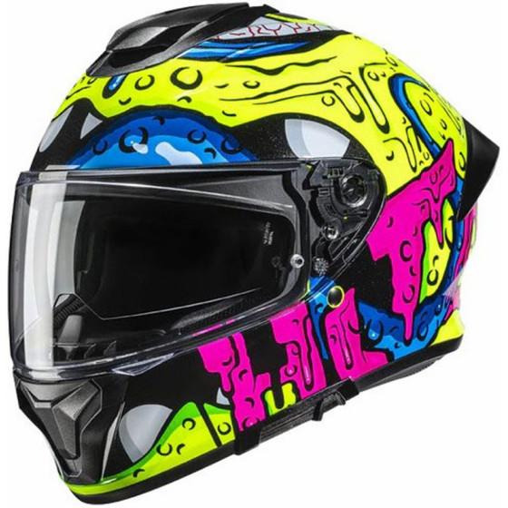 Casco HJC C71 Squeeze Blue Yellow Pink MC32H