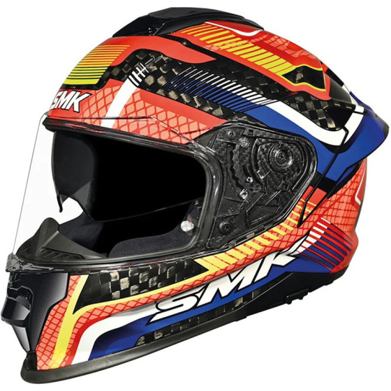 Casco SMK Titan Carbon Razor Yellow Blue  GL235 