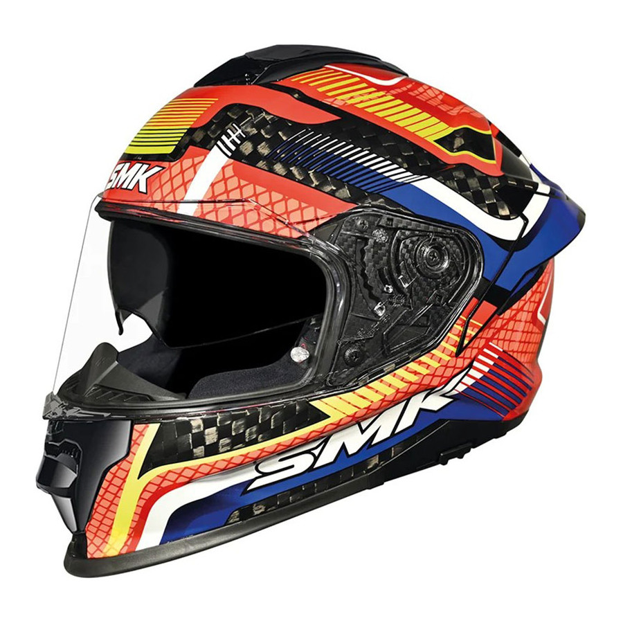Casco SMK Titan Carbon Razor Yellow Blue  GL235 