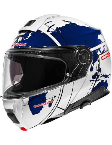 CASCO SCHUBERTH C5 GLOBE WHITE BLUE RED