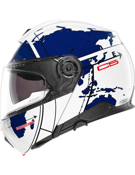 CASCO SCHUBERTH C5 GLOBE WHITE BLUE RED