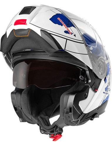 CASCO SCHUBERTH C5 GLOBE WHITE BLUE RED