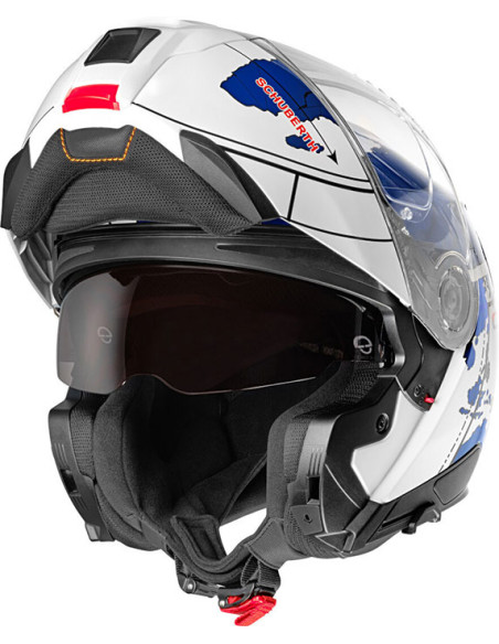 CASCO SCHUBERTH C5 GLOBE WHITE BLUE RED