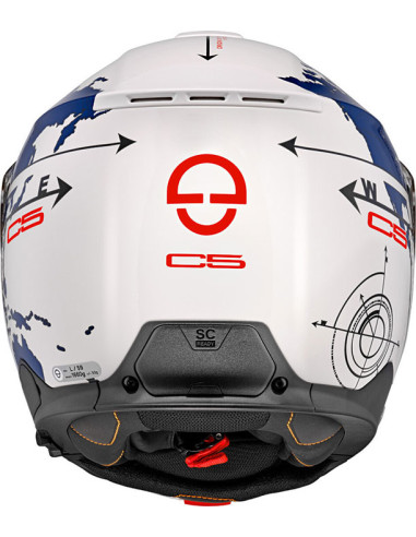 CASCO SCHUBERTH C5 GLOBE WHITE BLUE RED