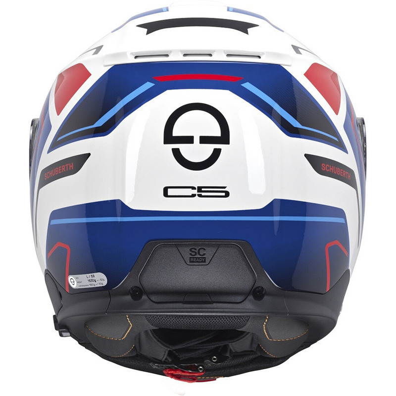 Casco Schuberth C5 Omega White Blue Red
