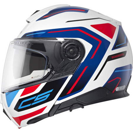 Casco Schuberth C5 Omega White Blue Red