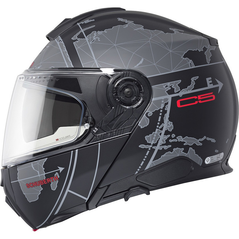 Casco Schuberth C5 Globe Black Grey Red