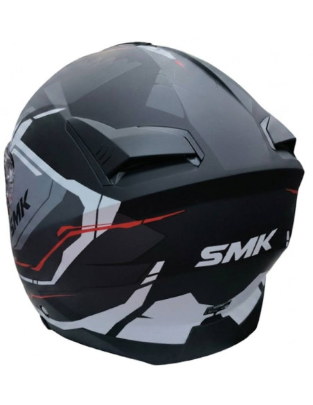 Casco SMK GTJ Escape Matt Black White Red  MA213 