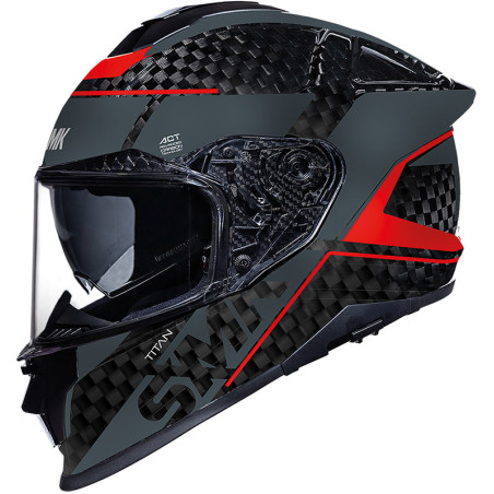 Casco SMK Titan Carbon Black Grey Red GL263