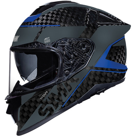 Casco SMK Titan Carbon Black Grey Azul GL256