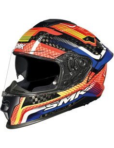 Casco SMK Titan Carbon Razor Yellow Blue  GL235 