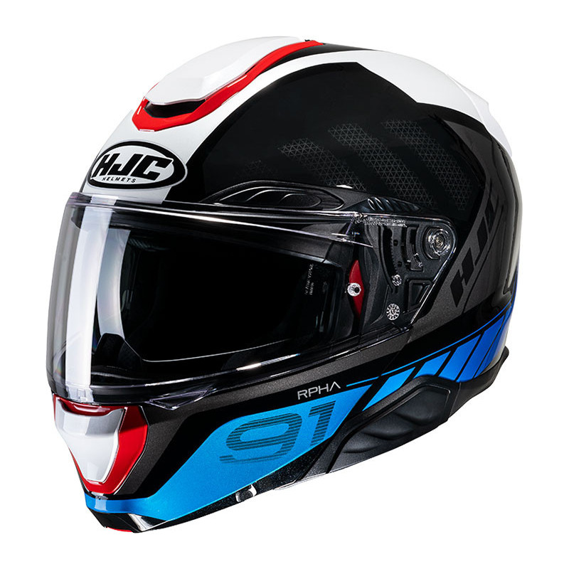 CASCO HJC RPHA 91 RAFINO WHITE BLUE RED MC21