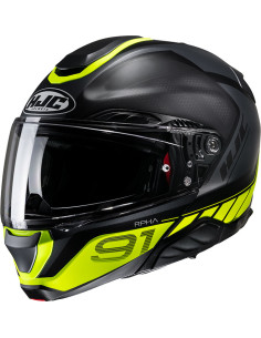 CASCO HJC RPHA 91 RAFINO MATT BLACK YELLOW MC3HSF