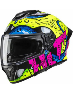 Casco HJC C71 Squeeze Blue Yellow Pink MC32H