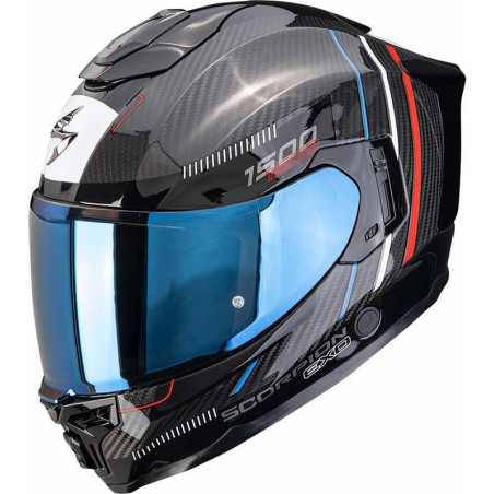 Casco Scorpion EXO-1500 Evo Carb  Zity Red Blue