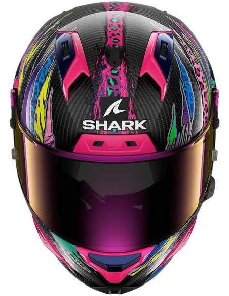 Casco Shark Aeron Fawn Carbon Violet Yellow DVY