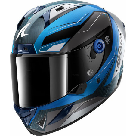 Casco Shark Aeron Mekarium Carbon Blue DBS