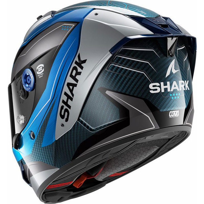 Casco Shark Aeron Mekarium Carbon Blue DBS