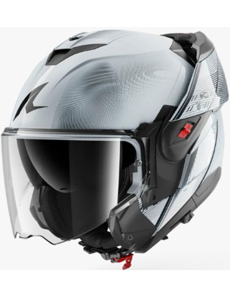 Casco Shark Oxo Speed-Tech Silver White Black SWK