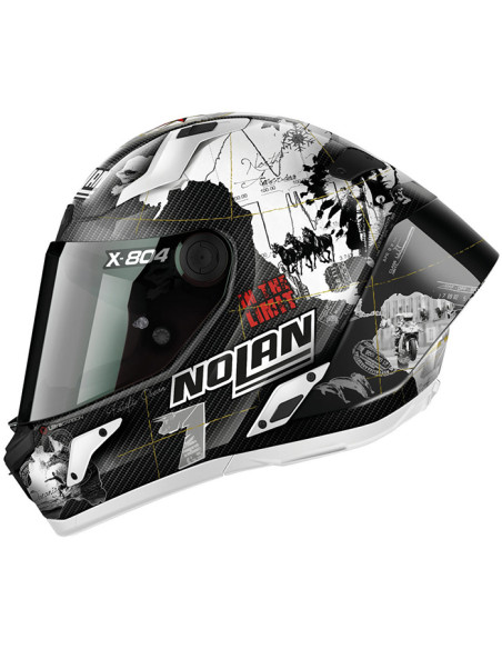 CASCO NOLAN X-804 RS CARBON C  CHECA WHITE 024