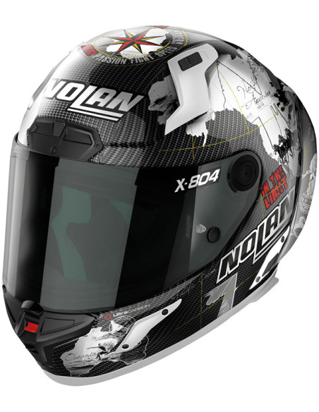 CASCO NOLAN X-804 RS CARBON C  CHECA WHITE 024