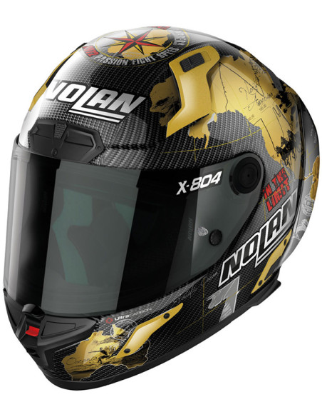 CASCO NOLAN X-804 RS CARBON C  CHECA GOLD 025